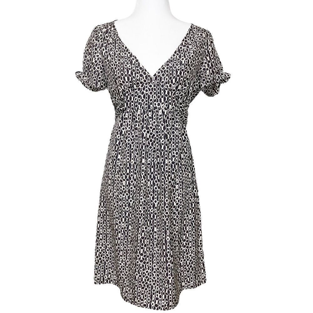 J.Crew Silk V-Neck Dress Print Size 2